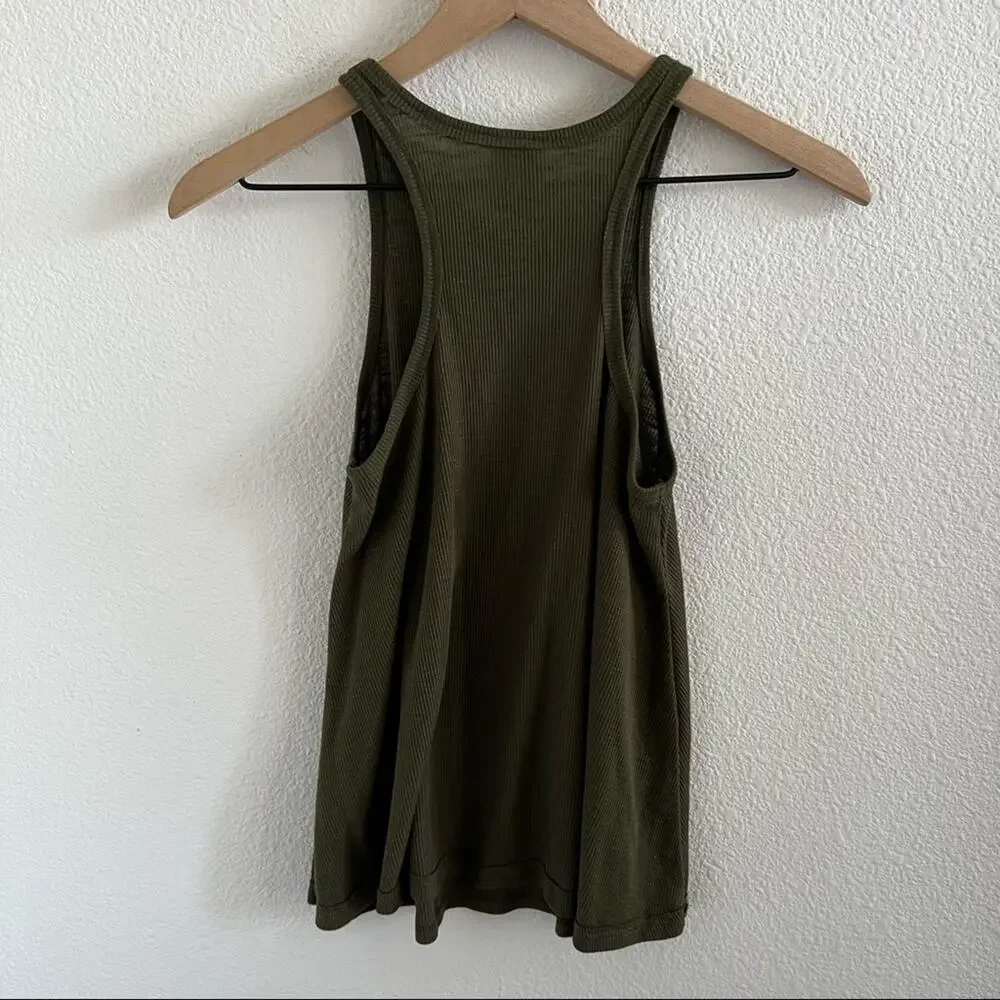 Free People We the Free High Neck Muscle Ribbed Tank XS